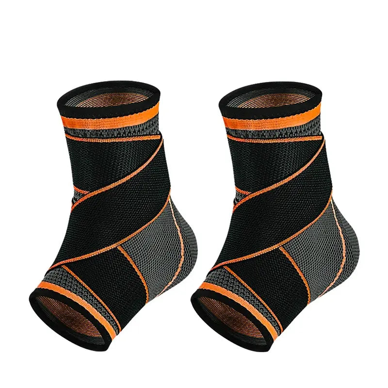 Unisex Adjustable Compression Ankle Support Sleeve - Knit Fabric Sporty Protective Gear with Elastic Adjustable Braces, Anti-Slip Strap, Breathable, Sprain Relief for Basketball, Running - Sohochic