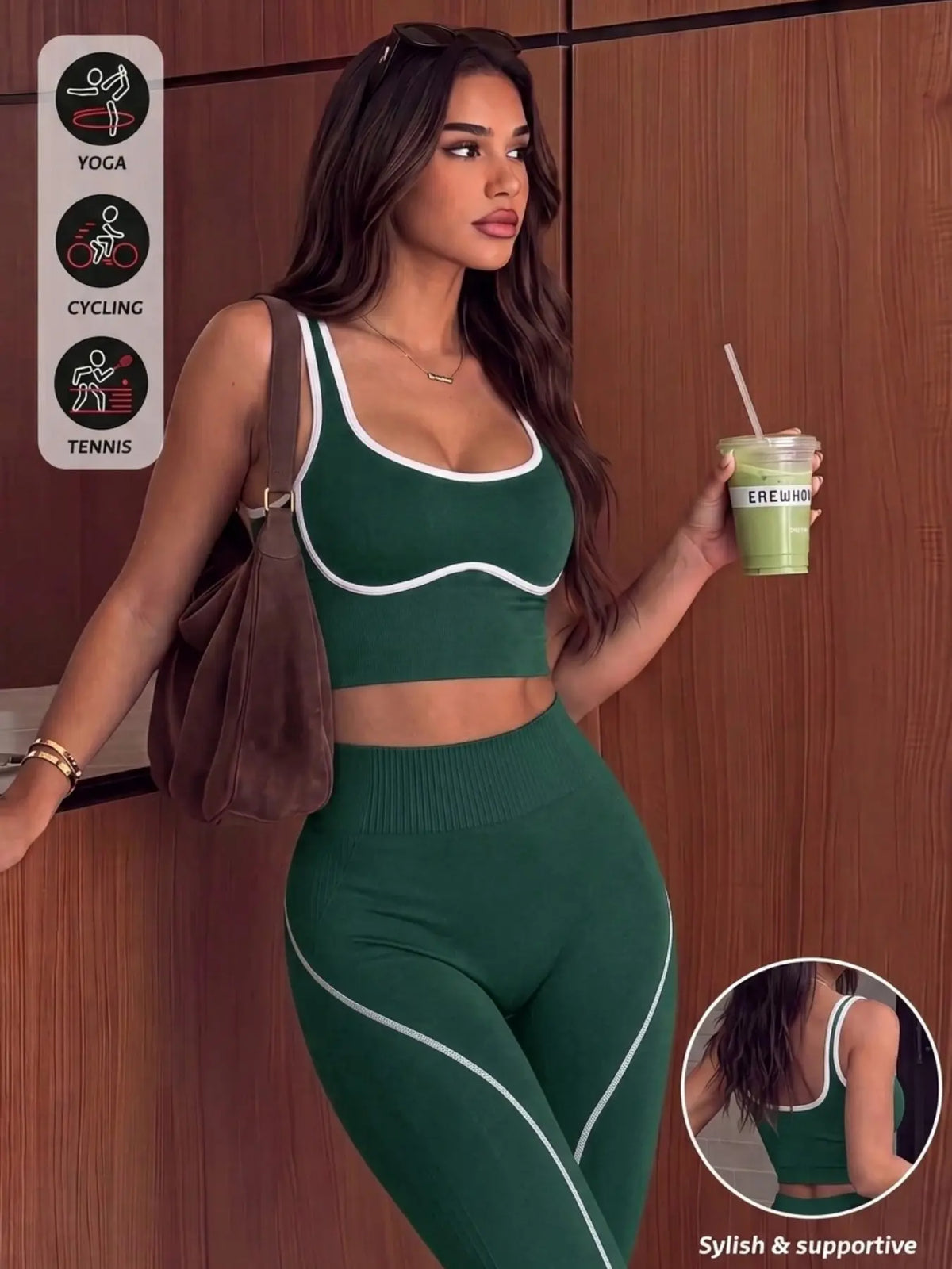 Women'S 2-Piece Sporty Yoga Set, Seamless Design, Breathable Sports Tank Top, High-Waisted Leggings, Ideal for Yoga, Running, and Workouts, Gym Workout Sets