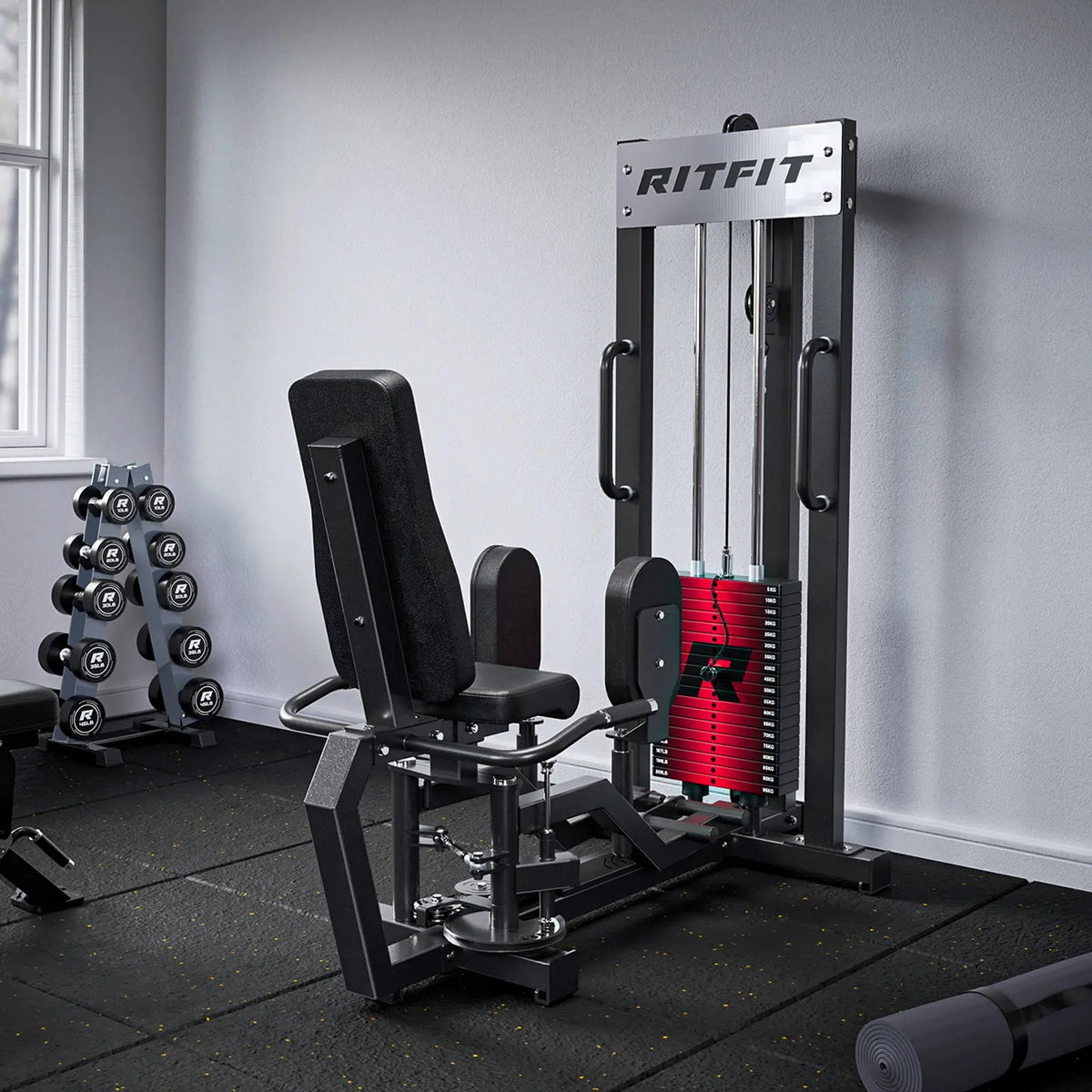 RITFIT Panther Home Hip Abductor and Adductor Machine,Inner & Outer Thigh Exercise Equipment with Adjustable Weight Stack,19 Plates Totaling 209 Lbs for Glutes,Hips & Leg Strength Training