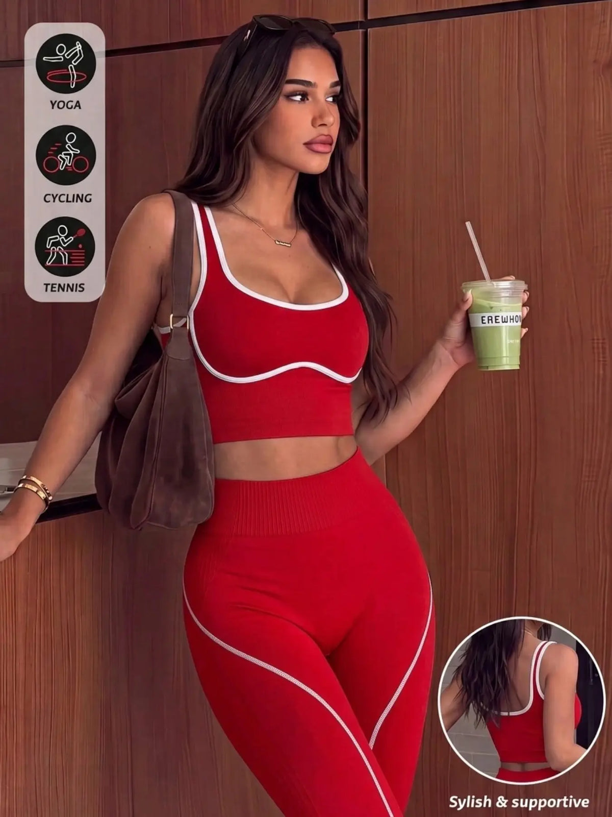 Women'S 2-Piece Sporty Yoga Set, Seamless Design, Breathable Sports Tank Top, High-Waisted Leggings, Ideal for Yoga, Running, and Workouts, Gym Workout Sets