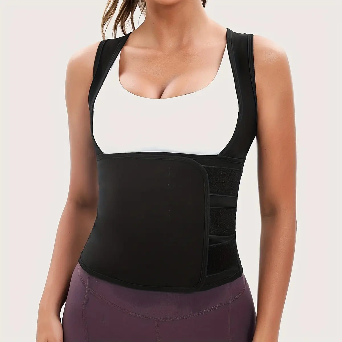 Women'S Bra-Style High Performance Quick Dry Sauna Sweat Vest - Fixed Anti-Sagging Bra, Tummy Control, Stick-On Waist Trimmer, Multi-Size Body Shaper for Yoga Sports, Gym Workout Wear, Athletic Outfits High Performance Activewear