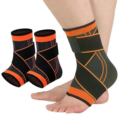 UGEM 2-Pack Copper Ion Adjustable Ankle Support Brace for Men & Women - Breathable Fabric Compression Sleeve Leg,Ankle Protectionmulti-Size Secure Hold Sprain Aid for Sports Recover
