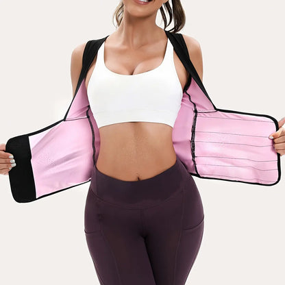 Women'S Bra-Style High Performance Quick Dry Sauna Sweat Vest - Fixed Anti-Sagging Bra, Tummy Control, Stick-On Waist Trimmer, Multi-Size Body Shaper for Yoga Sports, Gym Workout Wear, Athletic Outfits High Performance Activewear