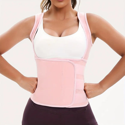 Women'S Bra-Style High Performance Quick Dry Sauna Sweat Vest - Fixed Anti-Sagging Bra, Tummy Control, Stick-On Waist Trimmer, Multi-Size Body Shaper for Yoga Sports, Gym Workout Wear, Athletic Outfits High Performance Activewear
