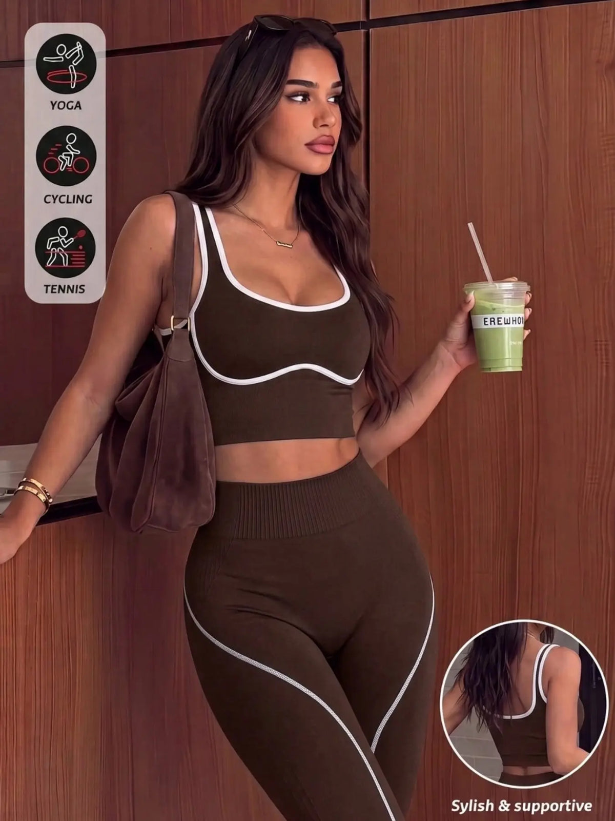Women'S 2-Piece Sporty Yoga Set, Seamless Design, Breathable Sports Tank Top, High-Waisted Leggings, Ideal for Yoga, Running, and Workouts, Gym Workout Sets