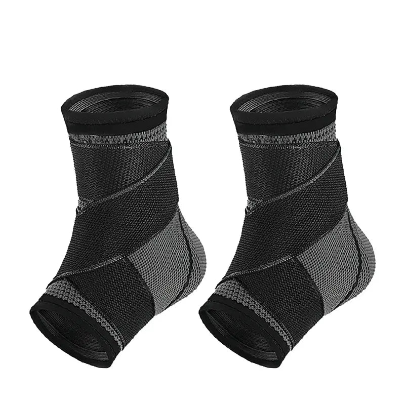 Unisex Adjustable Compression Ankle Support Sleeve - Knit Fabric Sporty Protective Gear with Elastic Adjustable Braces, Anti-Slip Strap, Breathable, Sprain Relief for Basketball, Running - Sohochic