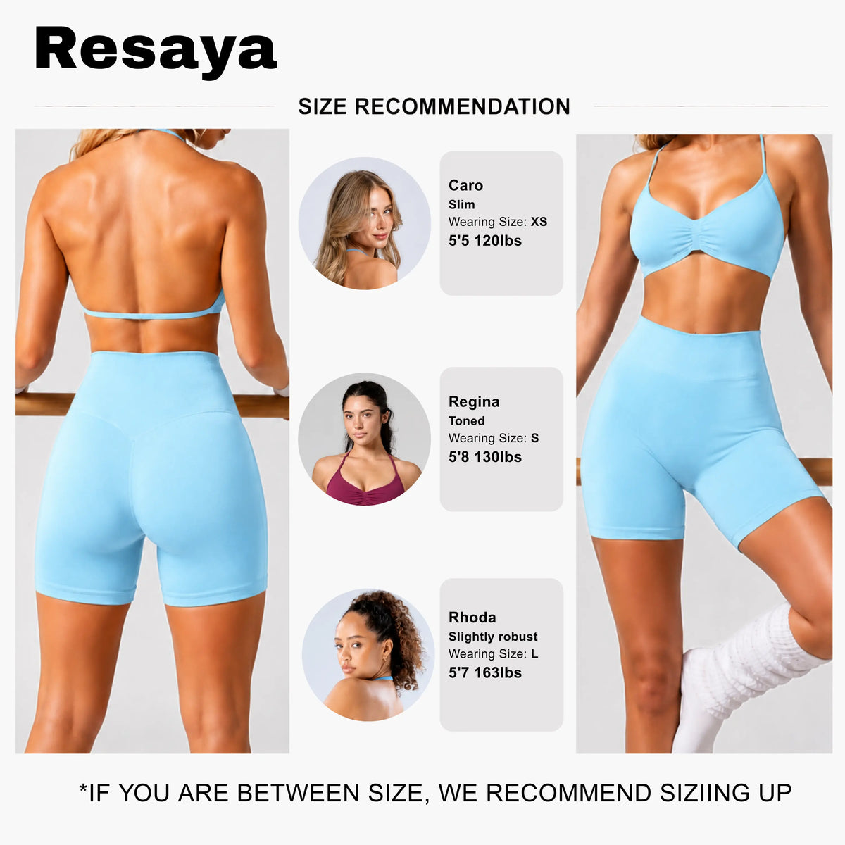Resaya Women'S 2-Piece Seamless Sports Set - Open Back Halter Neck Snug Support Bra and BBL Booty Biker Shorts, Workout Sets Women, Sohochic