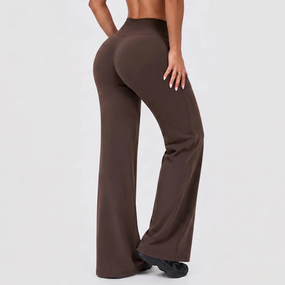 Women’S 2-Piece Plain Sleeveless Crop Top & Flare Leg Pants Set - Nylon Knit 4-Way Soft Stretch Activewear, Breathable Casual Sportswear Outfit, Fitted Yoga Set for Gym & Home Wear, OL Style Pullover