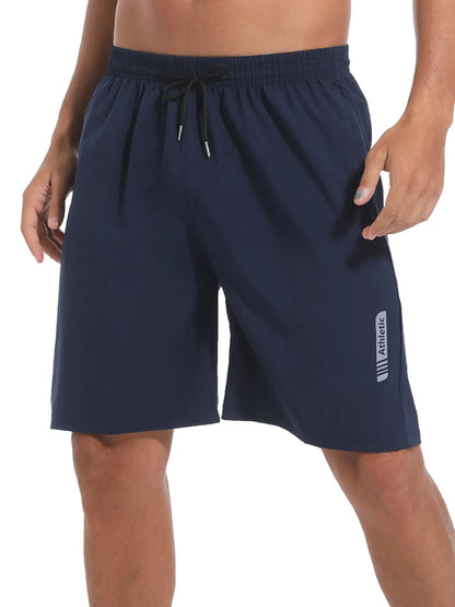 Noeallyrisss 5 Packs Fitted Men'S Quick-Dry Elastic Waist Sports Shorts - Breathable, Durable, Dry-Fit, Side Pockets, Adjustable Drawstring - Black Activewear for Basketball, Running