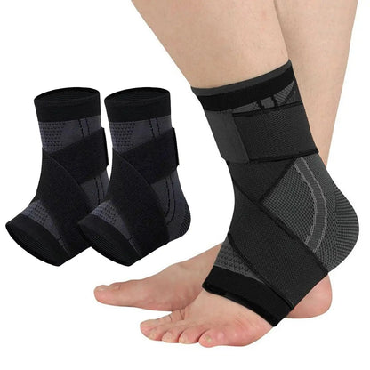 UGEM 2-Pack Copper Ion Adjustable Ankle Support Brace for Men & Women - Breathable Fabric Compression Sleeve Leg,Ankle Protectionmulti-Size Secure Hold Sprain Aid for Sports Recover