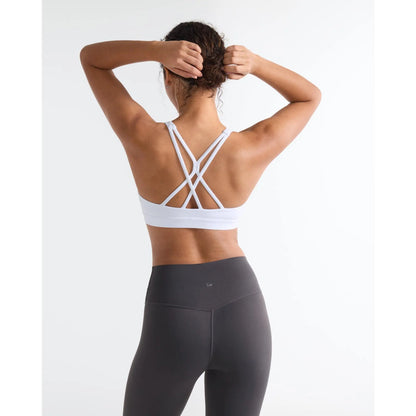 SOLBRACE U Neck Cross Back Sports Bra, Removable Padded Soft High Stretch Lightweight Breathable Strappy Workout Tank Top for Yoga Daily