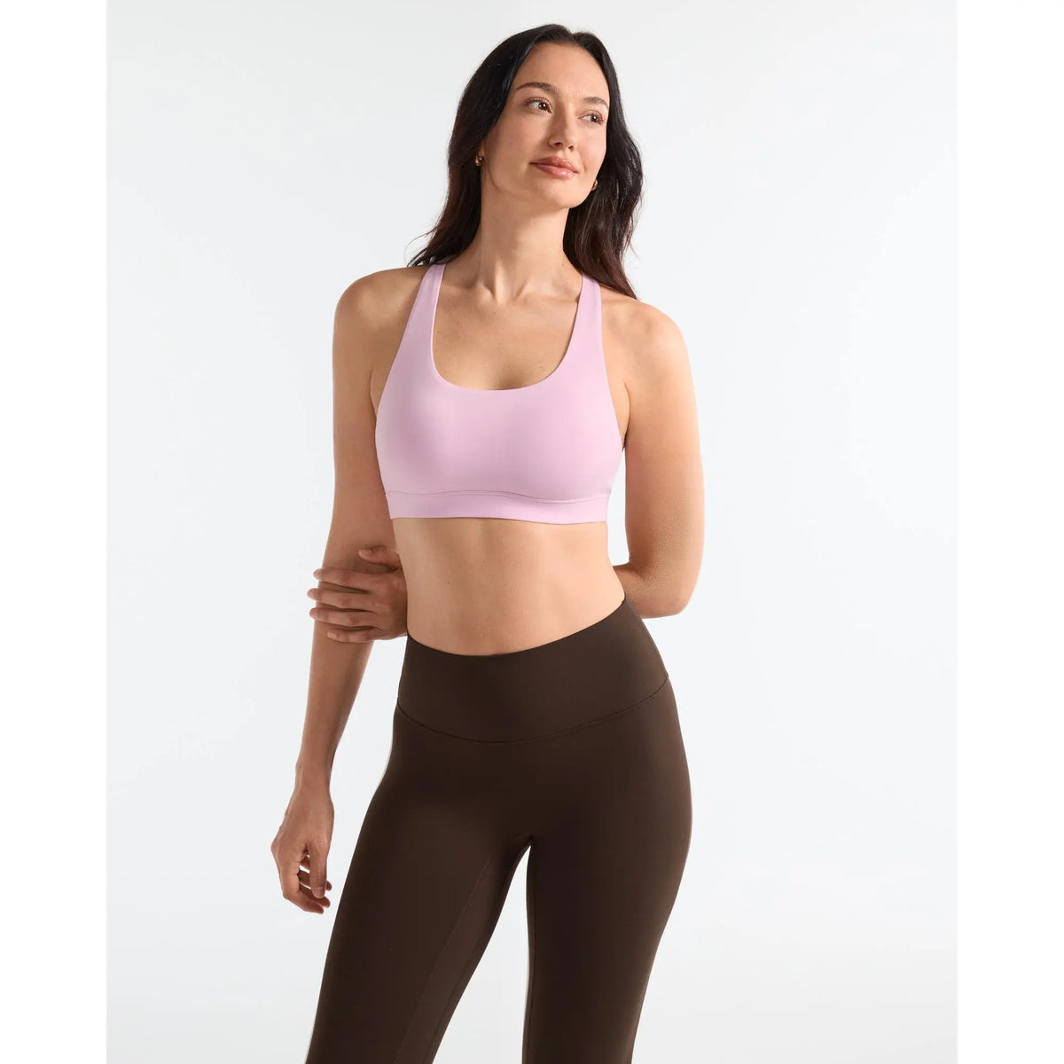 SOLBRACE U Neck Cross Back Sports Bra, Removable Padded Soft High Stretch Lightweight Breathable Strappy Workout Tank Top for Yoga Daily