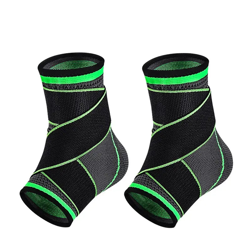 Unisex Adjustable Compression Ankle Support Sleeve - Knit Fabric Sporty Protective Gear with Elastic Adjustable Braces, Anti-Slip Strap, Breathable, Sprain Relief for Basketball, Running - Sohochic