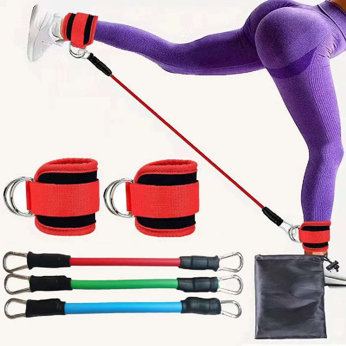 TPE Resistance Bands Ankle Straps for Glute Leg Workout, Home Gym Yoga Fitness Equipment - Men Women (Adjustable)