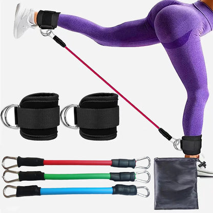TPE Resistance Bands Ankle Straps for Glute Leg Workout, Home Gym Yoga Fitness Equipment - Men Women (Adjustable)