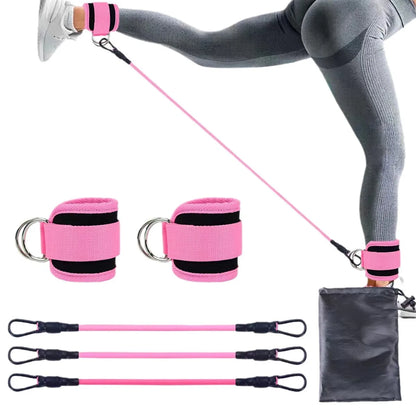 TPE Resistance Bands Ankle Straps for Glute Leg Workout, Home Gym Yoga Fitness Equipment - Men Women (Adjustable)