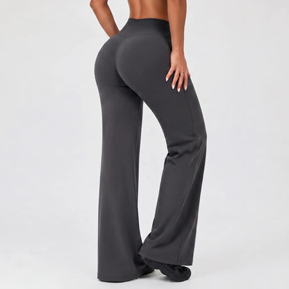 Women’S 2-Piece Plain Sleeveless Crop Top & Flare Leg Pants Set - Nylon Knit 4-Way Soft Stretch Activewear, Breathable Casual Sportswear Outfit, Fitted Yoga Set for Gym & Home Wear, OL Style Pullover