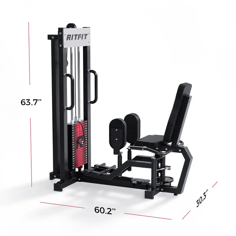 RITFIT Panther Home Hip Abductor and Adductor Machine,Inner & Outer Thigh Exercise Equipment with Adjustable Weight Stack,19 Plates Totaling 209 Lbs for Glutes,Hips & Leg Strength Training