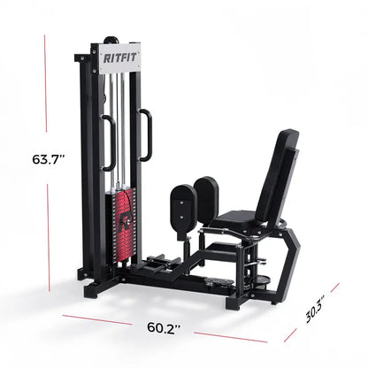 RITFIT Panther Home Hip Abductor and Adductor Machine,Inner & Outer Thigh Exercise Equipment with Adjustable Weight Stack,19 Plates Totaling 209 Lbs for Glutes,Hips & Leg Strength Training