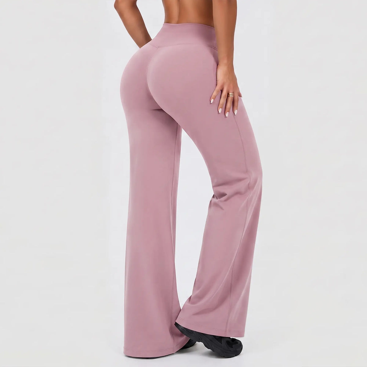 Women’S 2-Piece Plain Sleeveless Crop Top & Flare Leg Pants Set - Nylon Knit 4-Way Soft Stretch Activewear, Breathable Casual Sportswear Outfit, Fitted Yoga Set for Gym & Home Wear, OL Style Pullover