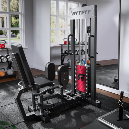 RITFIT Panther Home Hip Abductor and Adductor Machine,Inner & Outer Thigh Exercise Equipment with Adjustable Weight Stack,19 Plates Totaling 209 Lbs for Glutes,Hips & Leg Strength Training