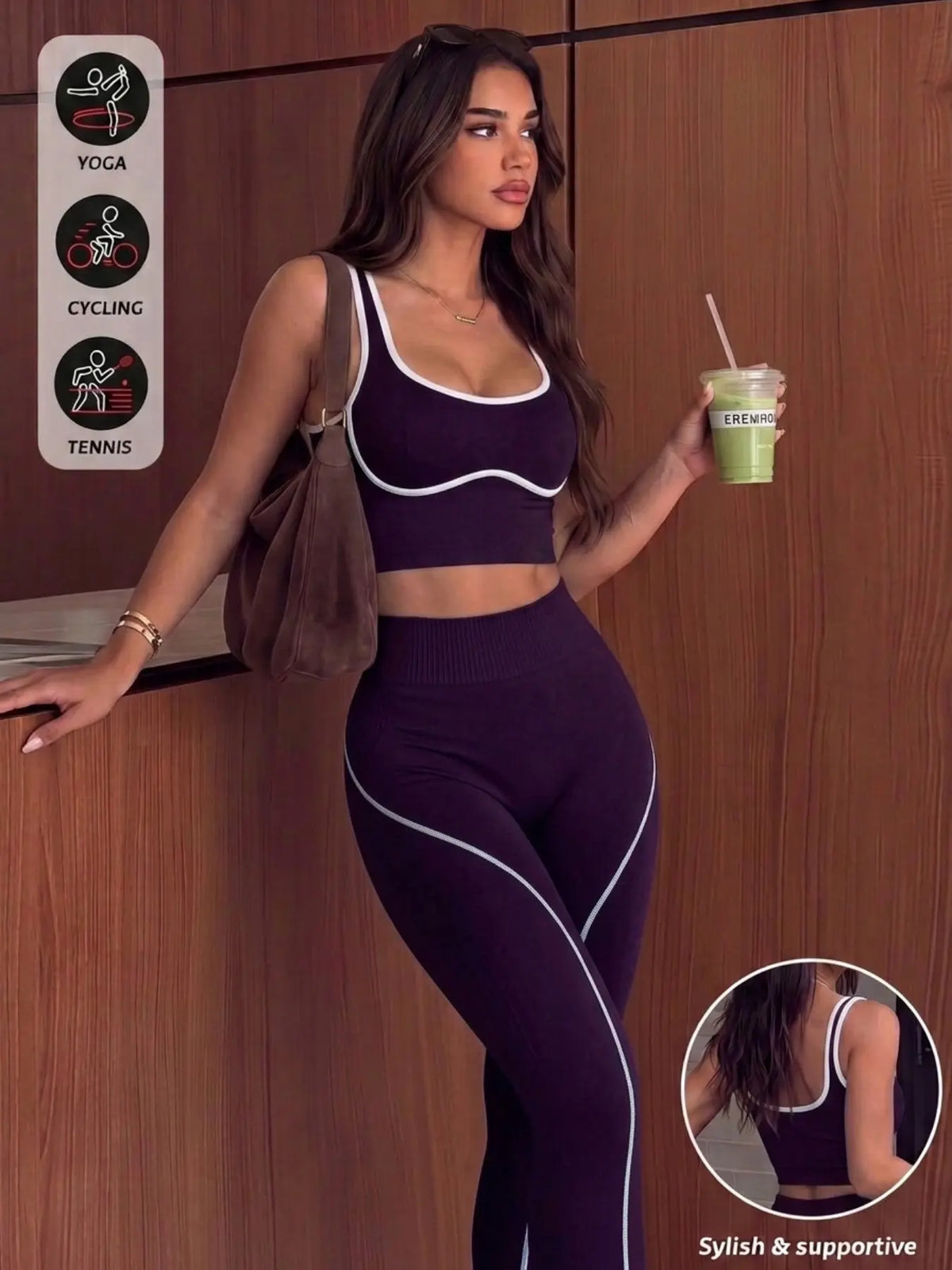 Women'S 2-Piece Sporty Yoga Set, Seamless Design, Breathable Sports Tank Top, High-Waisted Leggings, Ideal for Yoga, Running, and Workouts, Gym Workout Sets