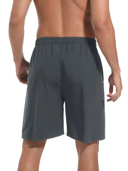 Noeallyrisss 5 Packs Fitted Men'S Quick-Dry Elastic Waist Sports Shorts - Breathable, Durable, Dry-Fit, Side Pockets, Adjustable Drawstring - Black Activewear for Basketball, Running