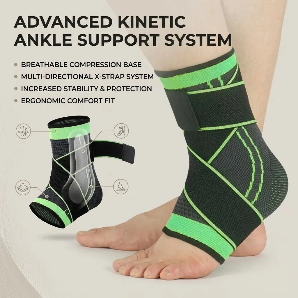 UGEM 2-Pack Copper Ion Adjustable Ankle Support Brace for Men & Women - Breathable Fabric Compression Sleeve Leg,Ankle Protectionmulti-Size Secure Hold Sprain Aid for Sports Recover
