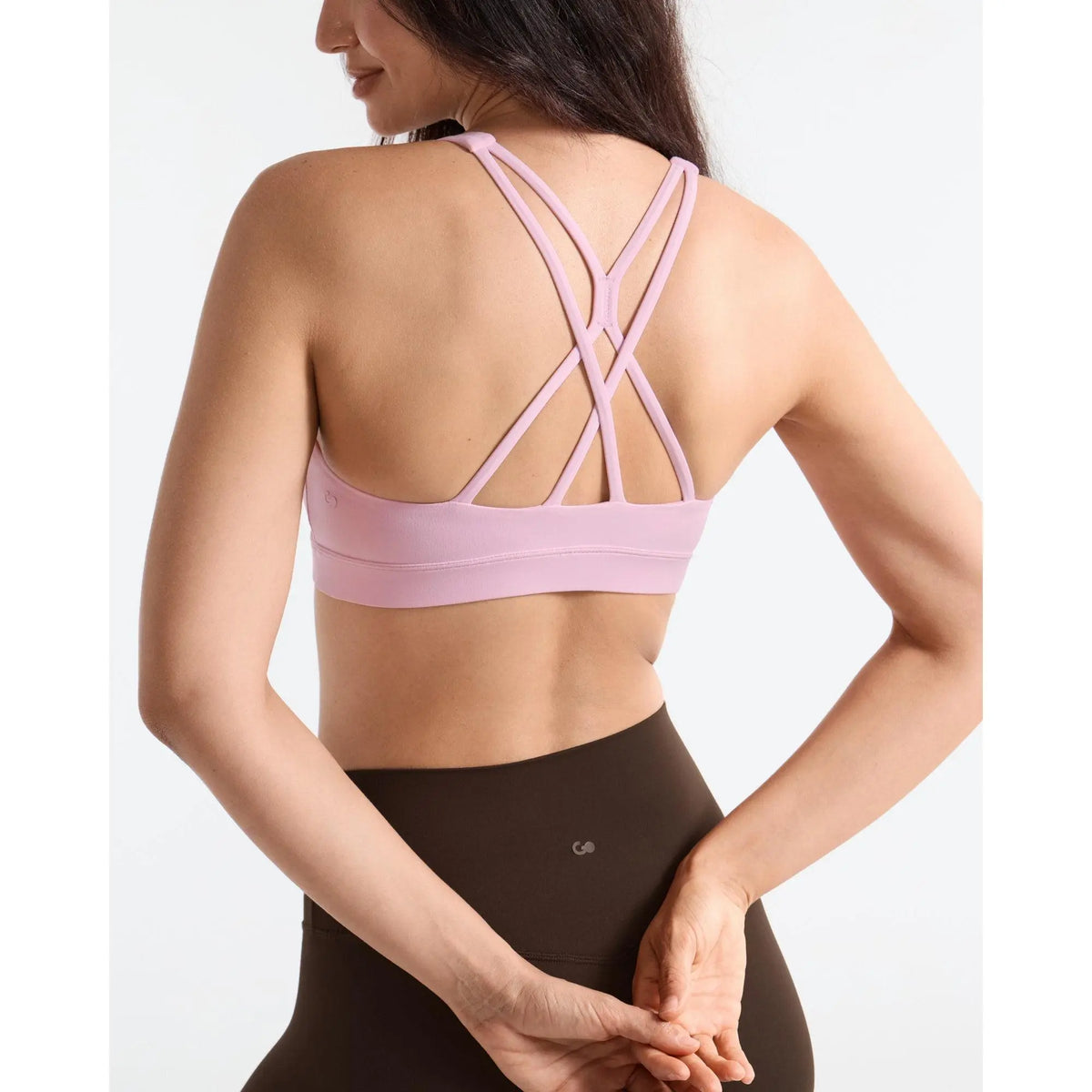 SOLBRACE U Neck Cross Back Sports Bra, Removable Padded Soft High Stretch Lightweight Breathable Strappy Workout Tank Top for Yoga Daily